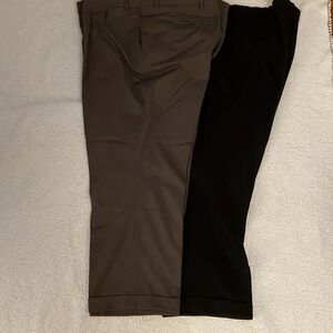 roundtree and yorke mens pants travel smart 50x30 black and brown 2 pairs